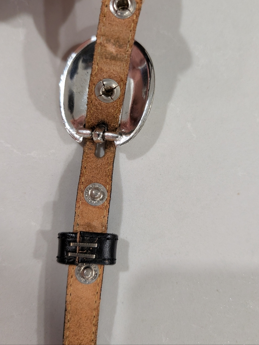 Western Black Leather with Silver Accents Belt - Picture 9 of 9
